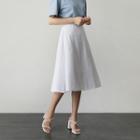 Laced Flare Midi Skirt