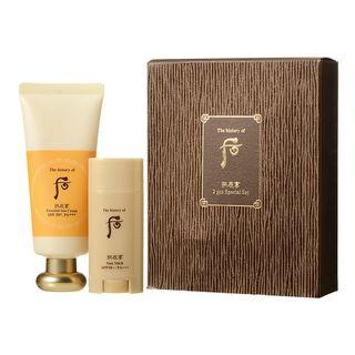 The History Of Whoo - Gongjinhyang 2pcs Special Set: Essence Sun Cream Spf50+ Pa+++ 60ml + Sun Stick Spf50+ Pa+++ 15g 2pcs