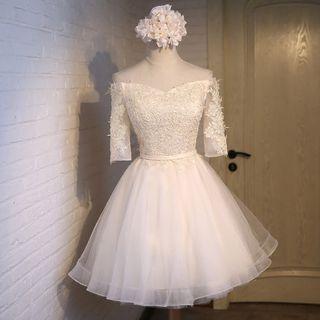 Lace Panel Off-shoulder Cocktail Dress