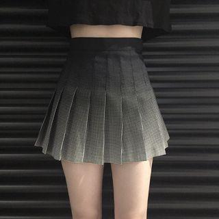 High-waist Gradient Polka Dot Pleated A-line Skirt