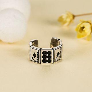Poker Alloy Cuff Earring 1 Pc - Silver - One Size