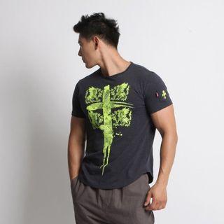 Cross Print Patch-detail T-shirt