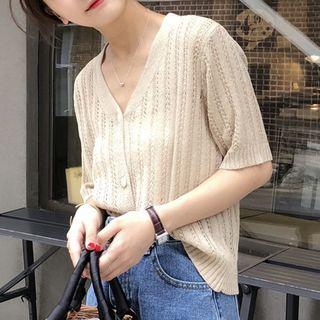 Eyelet Knit Cardigan