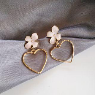 925 Sterling Silver Heart Accent Earrings