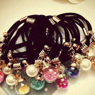 Faux Crystal Bead Hair Tie As Shown In Figure - One Size