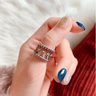 925 Sterling Silver Layered Ring J810 - Silver - One Size