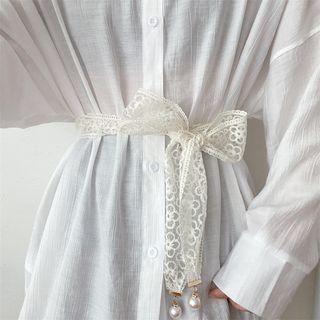 Faux Pearl Lace Belt