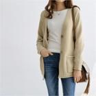Single-breasted Dual-pocket Cardigan