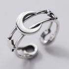 925 Sterling Silver Moon & Star Layered Open Ring As Shown In Figure - One Size