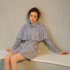 Long-sleeve Fruit Embroidery Shirt Dress