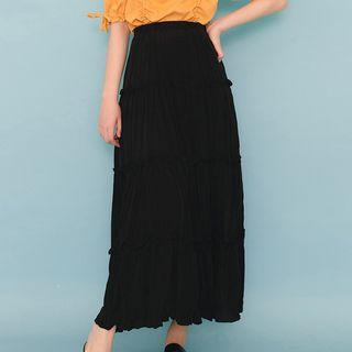 Ruched Maxi Skirt