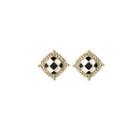 Checkered Stud Earring E4925 - 1 Pair - Gold - One Size