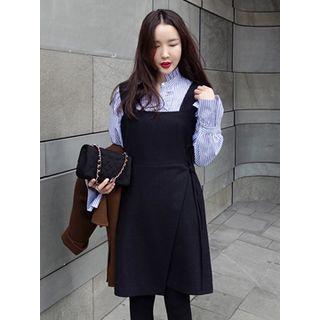 Frilled-trim Striped Blouse