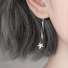 Maple Leaf Threader Earring 1 Pair - Silver - One Size