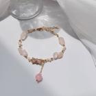 Irregular Faux Crystal Bracelet 1 Pc - Pink - One Size