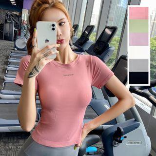 Short-sleeve Plain Sprots Top