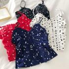 Frilled Polka Dot Camisole Top