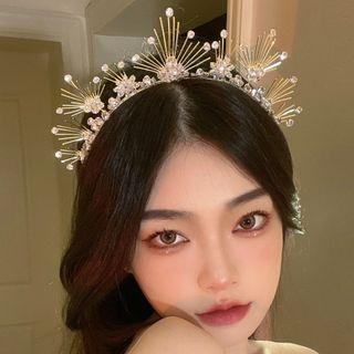 Rhinestone Wedding Crown Gold - One Size