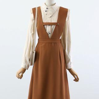 Set: Striped Shirt + Overall Dress