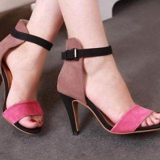 Contrast-color Cuff Sandals