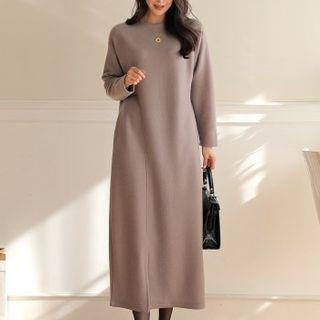 Seam-trim Slit-hem Long Dress