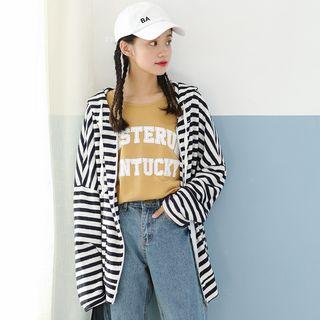 Striped Zip Knit Hoodie
