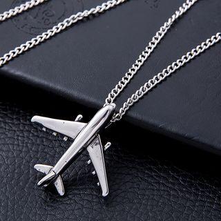Stainless Steel Plane Pendant Necklace As Shown In Figure - One Size