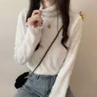 Long-sleeve Cowl-neck Chiffon Top