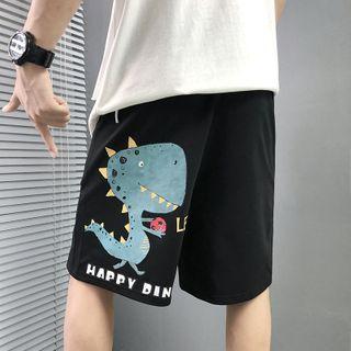 High-waist Cartoon Printed Shorts
