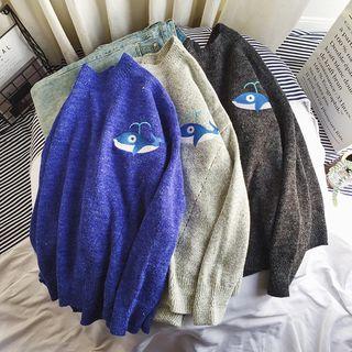 Whale Embroidered Sweater