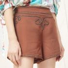 Embroidered High Waist Shorts