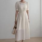 Tie-side Maxi Crinkled Dress