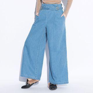 Wide Leg Jeans Light Blue - One Size