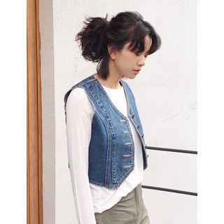 Plain Denim Vest