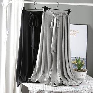 Ribbon Waist A-line Maxi Skirt