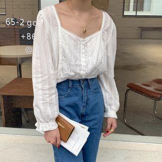 Lace Square-neck Blouse