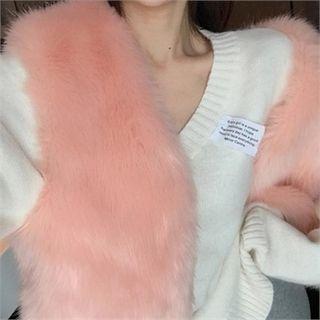 V-neck Knit Top Ivory - One Size