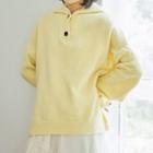 Knit Henley Hoodie Yellow - One Size