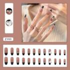 Rhinestone Faux Nail Tips Z193 - Black & Nude - One Size
