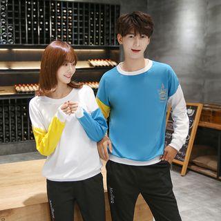 Couple Matching Colour Block Sweatshirt