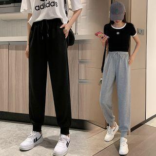 High-waist Straight-leg Jogger Sweatpants