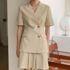 Short-sleeve Button Jacket / Shorts / Set