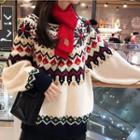 Christmas Patterned Sweater As Shown In Figure - One Size