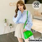 Plus Size Balloon-sleeve Loose-fit Shirt