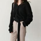 V-neck Cardigan With Belt