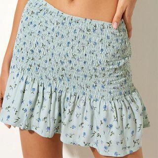 Floral Print High-waist A-line Mini Skirt