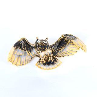 Owl Alloy Brooch Bronze - One Size
