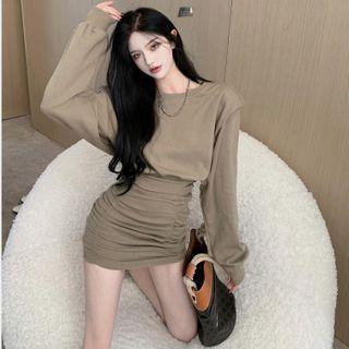 Mini Bodycon Sweatshirt Dress