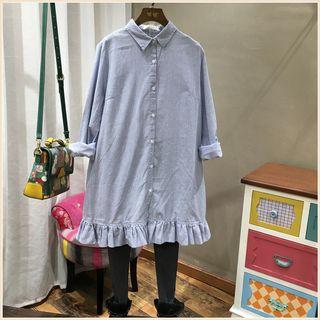 Ruffle Hem Shirt Dress