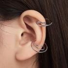 Layered Hoop Ear Cuff 1 Pair - Silver - One Size